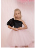 One Shoulder Satin Tulle Flower Girl Dress